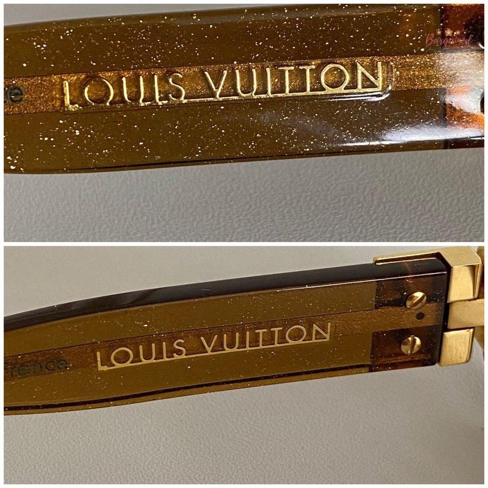Authentic LOUIS VUITTON Gold Speckling Acetate Frame Soupcon Sunglasses - Z0003W - Picture 8 of 12